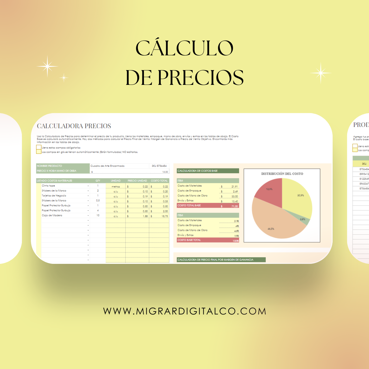 Plantilla Calculadora de Precios